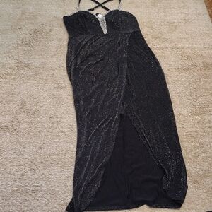 Elegant Black Sparkle Strappy Prom Evening Dress By VRshow Size 3x